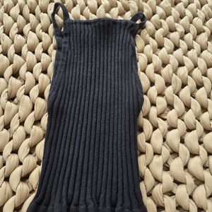 Forever 21 Black Ribbed Tank with Spaghetti Straps